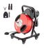 Drain Cleaner Machine 50FT x 1/2 Inch Manual Feed Snake Auger with Wheels