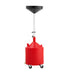68L Waste Oil Drain Tank, Industrial Fluid Drain Tank with Adjustable Funnel Height, Portable Oil Drainer with Wheels, Fluid Fuel Transfer Drainage for Auto Repair Shops, Garages, Red