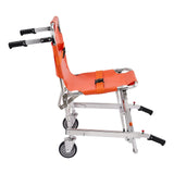 EMS Stair Chair, 159 kg Load Capacity, Foldable Aluminum Emergency Stair Climbing Wheelchair with 2 Wheels, Portable Stair Lift Chair Ambulance Firefighter Evacuation Use for Elderly, Disabled
