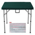 Mahjong Table with Mahjong Tiles Set, Fold-in-Half 4 Player Card Table with 144PCS Majiang Tiles and 3 Dice, Portable Bi-Folding Domino Table with Wear-Resistant Green Tabletop & Carrying Handle