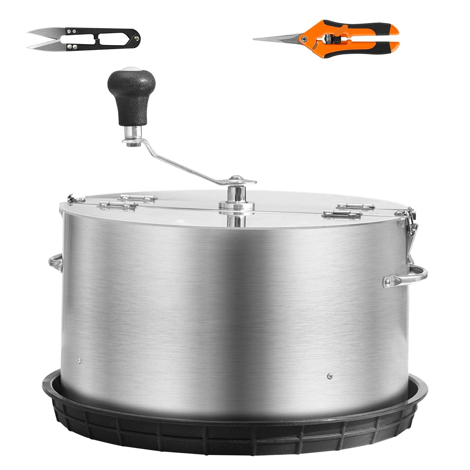 Bud Leaf Trimmer, 39.5cm Stainless Steel Manual Bud Trimmer Machine, with Clear PET Cover for Visual Cutting, Hand Pruners Included, for Cutting Leaves, Buds, Flowers, Hydroponic Plants