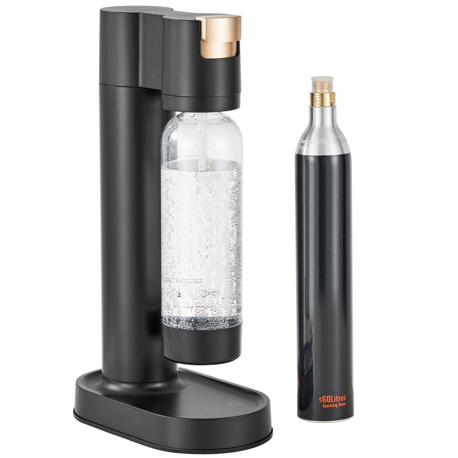 Sparkling Water Maker, Soda Maker Machine for Home Carbonating, Seltzer Water Starter Kit with BPA-free 1L PET Bottle, CO2 Cylinder, Compatible with Mainstream Screw-in 60L CO2 Cylinder