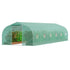 Walk-in Tunnel Greenhouse, 29.5x9.8x6.6 ft Hoop House Greenhouse Tunnel, Peaked Roof Plant Hot House with Galvanized Steel Frame, Green PE Cover, Roll-up Zipper Door and 12 Windows for Outdoor
