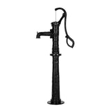 Well Hand Pitcher Pump, 20 ft Max Lift, Antique Cast Iron Manual Hand Water Pump with Heightening Base, NPT 1-1/4 in Connection, Easy Installation, for Outdoor Garden, Pond, Yard, Farm, Black