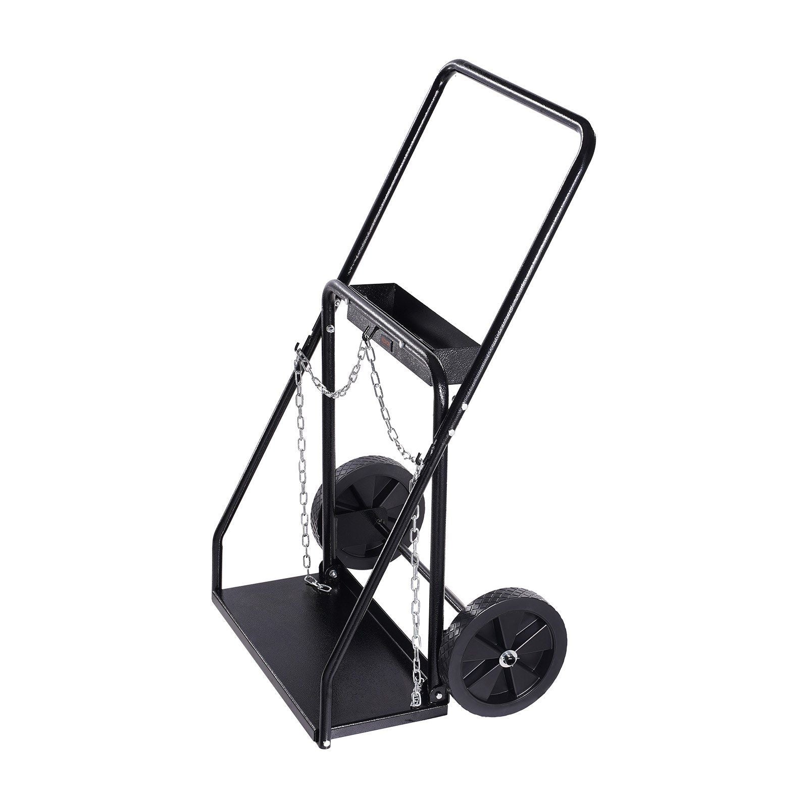 Dual Welding Cylinder Cart, Oxygen Acetylene Tank Cart with 440LBS Static Weight Capacity, 10-Inch Solid Wheels and Tank Storage Safety Chains, Suitable for Double 12.5-Inch Dia. Gas Cylinders
