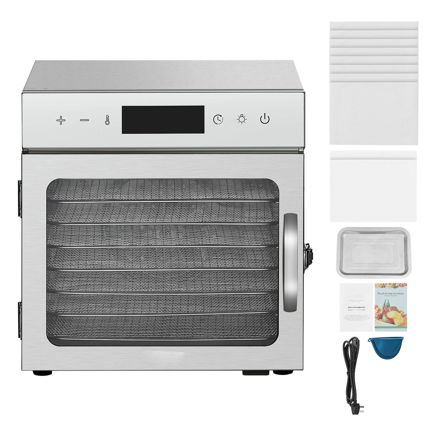 Food Dehydrator Machine, 8 Stainless Steel Trays, 400W Electric Food Dryer with Adjustable Temperature & 24-Hour Timer, Freeze Dryer for Jerky, Meat, Fruit, Vegetables, Herbs, Dog Treats