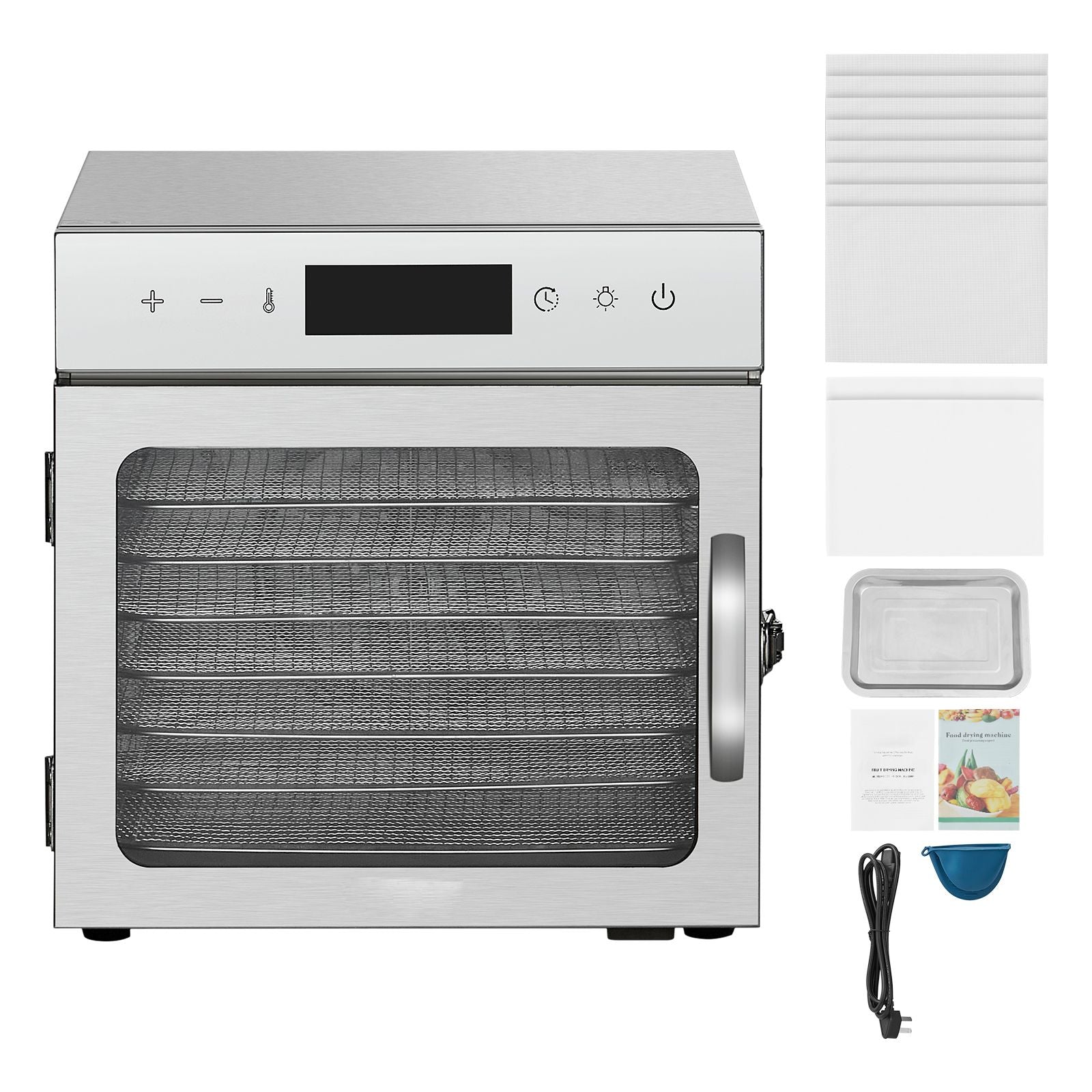 Food Dehydrator Machine, 8 Stainless Steel Trays, 400W Electric Food Dryer with Adjustable Temperature & 24-Hour Timer, Freeze Dryer for Jerky, Meat, Fruit, Vegetables, Herbs, Dog Treats