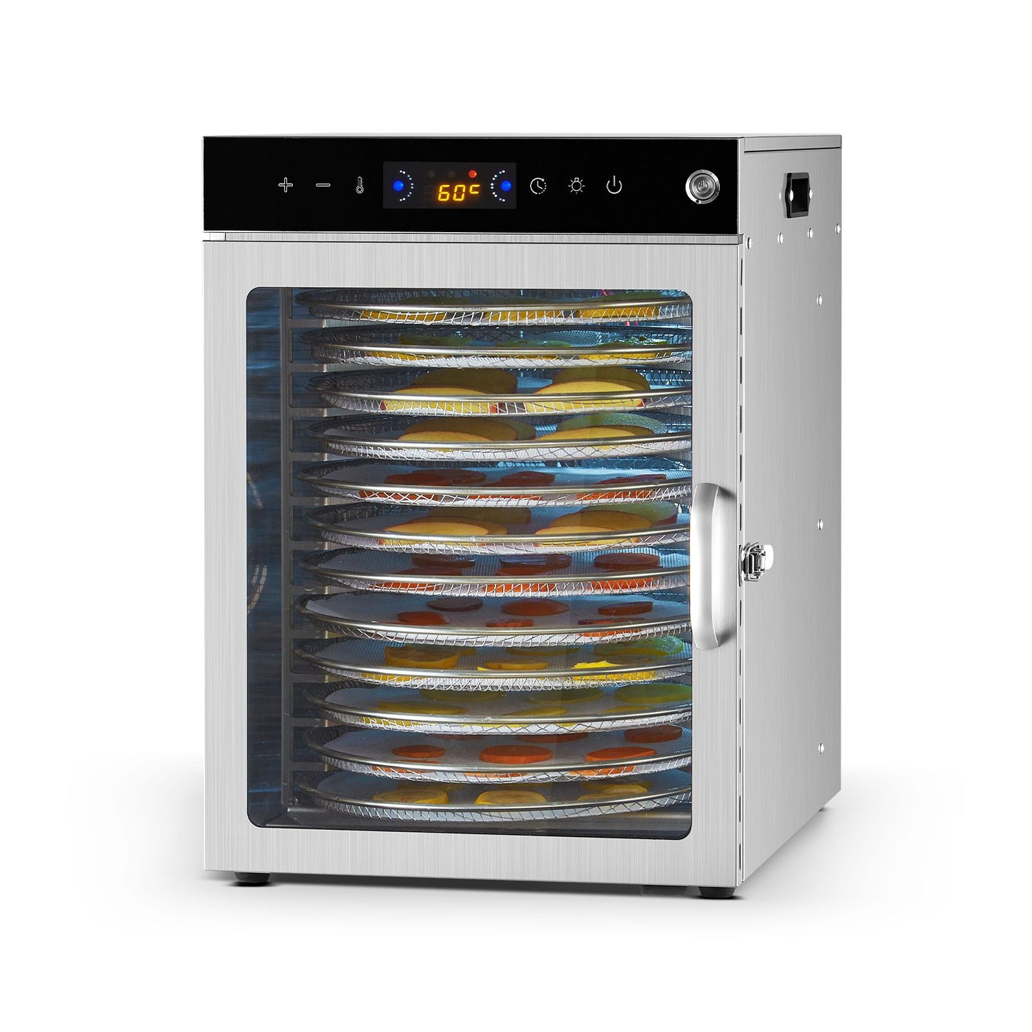 12 Trays Rotary Food Dehydrator Machine Stainless Steel 800W Fruit Drying
