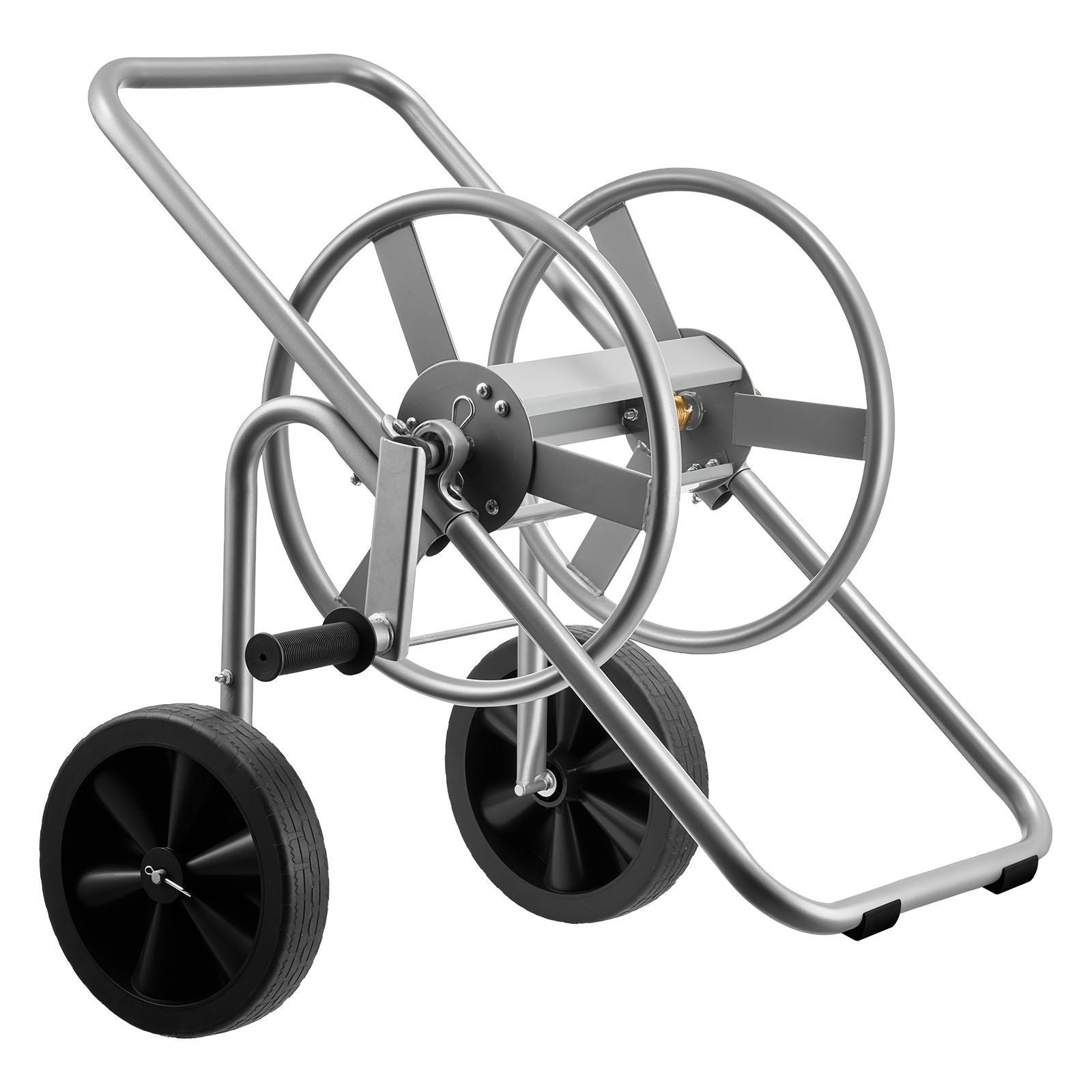 Water Hose Reel Cart, 6096/9144 cm High-Pressure Garden Hose Cart, Hoses Reel Carts with Two Wheels, Handle & Heavy-Duty Mesh Storage Basket, Portable Hoses Reels for Garden, Car, Pet Washing