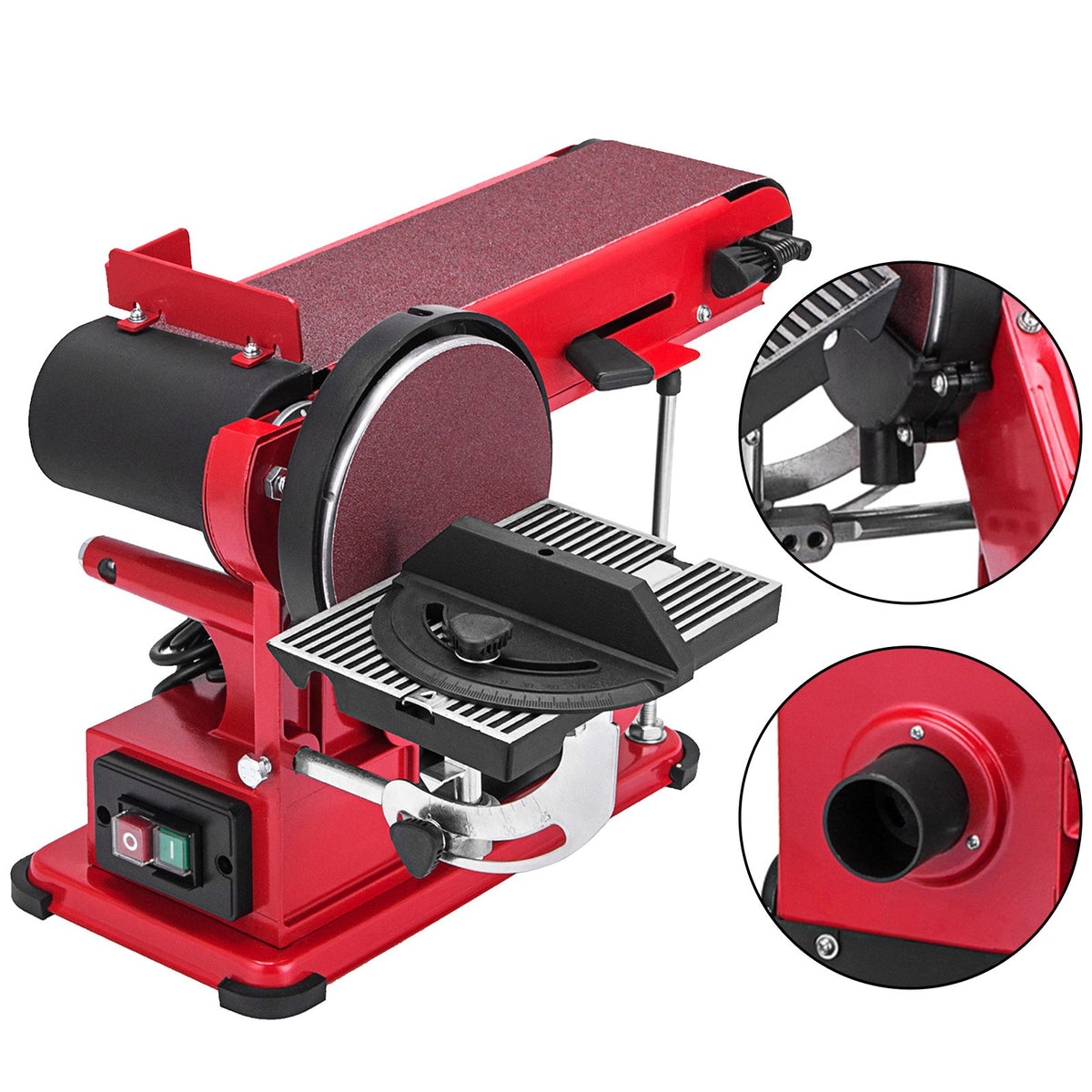 Belt Sander 4" x 36", Disc Combo Sander 6",Electric Adjustable Bench Belt Sander 375W,Grinder Bench Sanding Machine With 4 Rubber Foot Pad