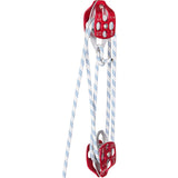 Twin Sheave Block and Tackle 1.02-1.27cm 3048-6096cm Twin Sheave Block with Braid Rope 2993.71-3494.93kgs Double Pulley Rigging