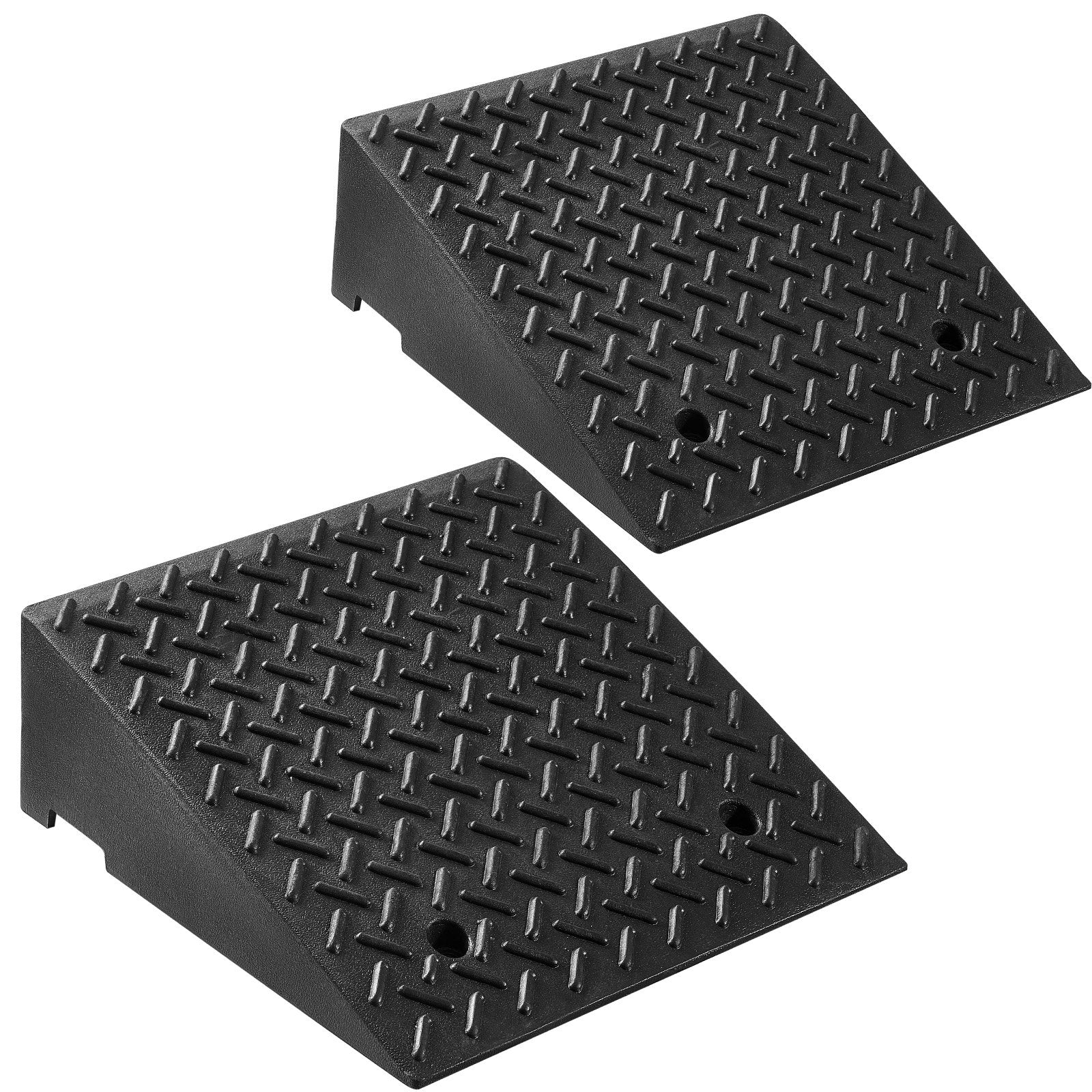 VEVOR Driveway Curb Ramp, 3.175 Tons Load Capacity, 17.8 cm Rise Height Heavy Duty Curbside Bridge Ramp with Drainage Tank for Wheelchairs, Strollers, Motorcycles, Cars, Lawn Mowers & Trailers, 2 Pack
