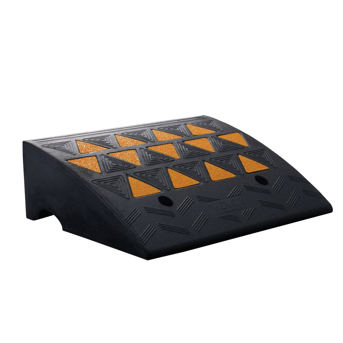 Rubber Curb Ramp 15.2 cm Rise Height Sidewalk Curb Ramp, 37 cm Width 49.1 cm Length Driveway Ramp for Curb, 15T Heavy Duty Rubber Ramp for Forklifts, Trucks, Buses, Cars, Wheelchairs, Bikes
