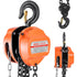 Hand Chain Hoist, 3 Ton Capacity, Manual Chain Block with Upgrade G80 Galvanized Chain, 6 m Lifting Height, Heavy Duty Pulley Hoist for Garage Warehouse Automotive Machinery, Orange