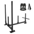 Weight Training Sled, Pull Push Power Sled with Handle, Fitness Strength Resistance Training, Steel Workout Equipment for Athletic Exercise & Speed Improvement, Fit for 5 cm Weight Plate, Black