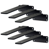Shelf Bracket, 21cmL x 10cmW x 4.5cmH 6 Pcs, Heavy Duty Floating Shelf Brackets, Brackets for Shelves, 5mm Thick Matte Black L Shelf Bracket,Steel Shelving Brackets with 72.6 kg Load Capacity