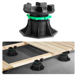 Deck Blocks 8 PCS, 2200 lbs / 997.90 kg Load Capacity Deck Support Plastic Pedestal Paver, Raising 3.54 - 4.65 inch / 90 - 118 mm, Height Adjustable Shed Foundation Base for Wood Concrete Metal