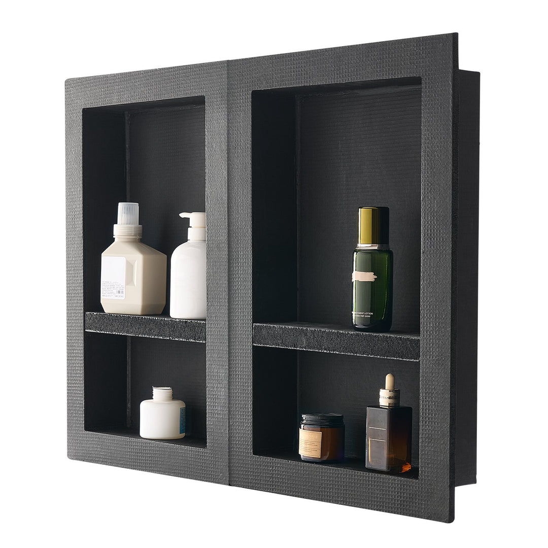 VEVOR Shower Niche 40.6 x 61+40.6 x 61 cm Recessed Wall Organizer Bathroom