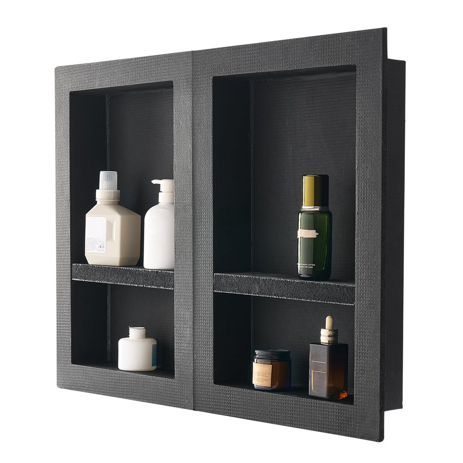 VEVOR Shower Niche 40.6 x 61+40.6 x 61 cm Recessed Wall Organizer Bathroom