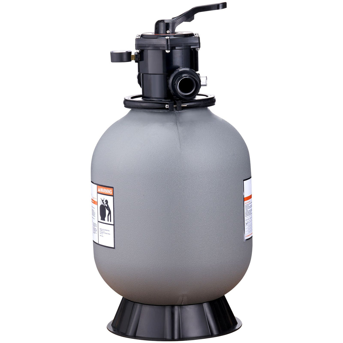 Sand Filter, 16-inch, 406.4mm, Up to 35 GPM Flow Rate, Above Inground Swimming Pool Sand Filter System with 7-Way Multi-Port Valve, Filter, Backwash, Rinse, Recirculate, Waste, Winter, Closed Functions