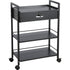 Beauty Salon Trolley Cart, 3-Tier Hair Salon Stations Cabinet for Stylist with Lockable Drawer, MDF Rolling Storage Station with 4 Wheels (2 Lockable) for Beauty SPA Barbershop Tattoo