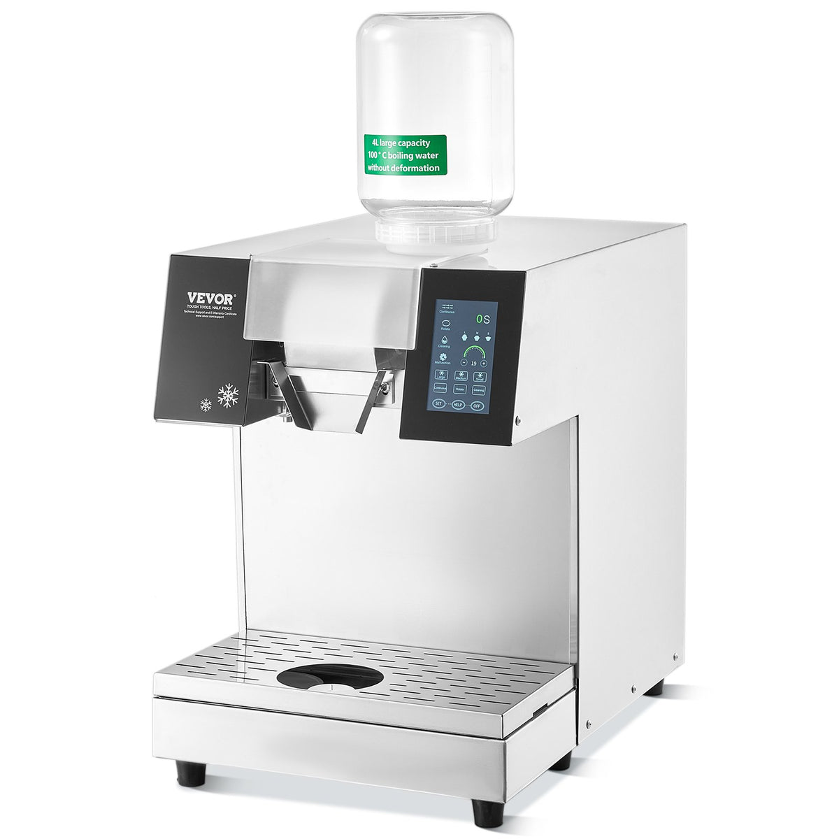 Commercial Snowflake Ice Machine, 397LBS/24H Snowflake Ice Maker, Stainless Steel Ice Shaver Machine, Electric Snow Cone Maker, Liquid Cooling System for Rapid Heat Dissipation, Ice Cream