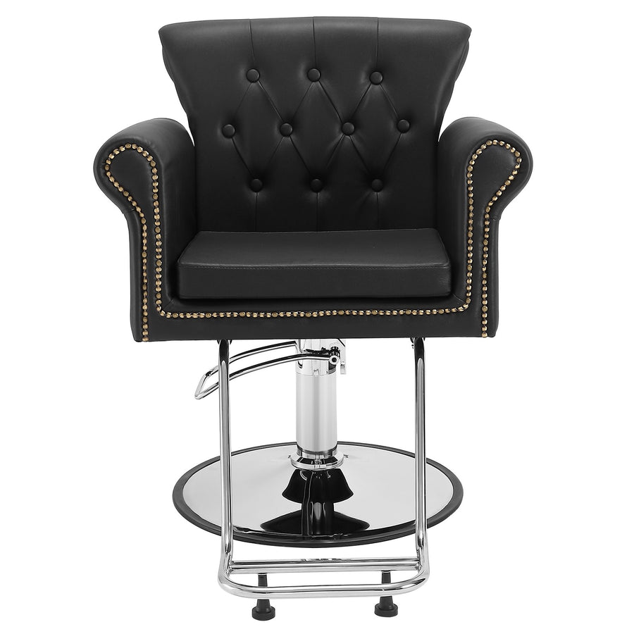 VEVOR Salon Chair, Barber Chair for Hair Stylist, Styling Chair with Heavy Duty Hydraulic Pump, 360° Swivel Hair Salon Chair with Footrest for Beauty Spa Shampoo, Max Load Weight 330 lbs, Black