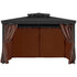 Gazebo Curtains Outdoor, Fit Most 2840 x 2840 x 2110 mm Gazebos, 4-Panel Sidewall Gazebo Privacy Curtains with Zippers, Outdoor Curtain Replacement for Patio Canopy, Only Curtain, Coffee
