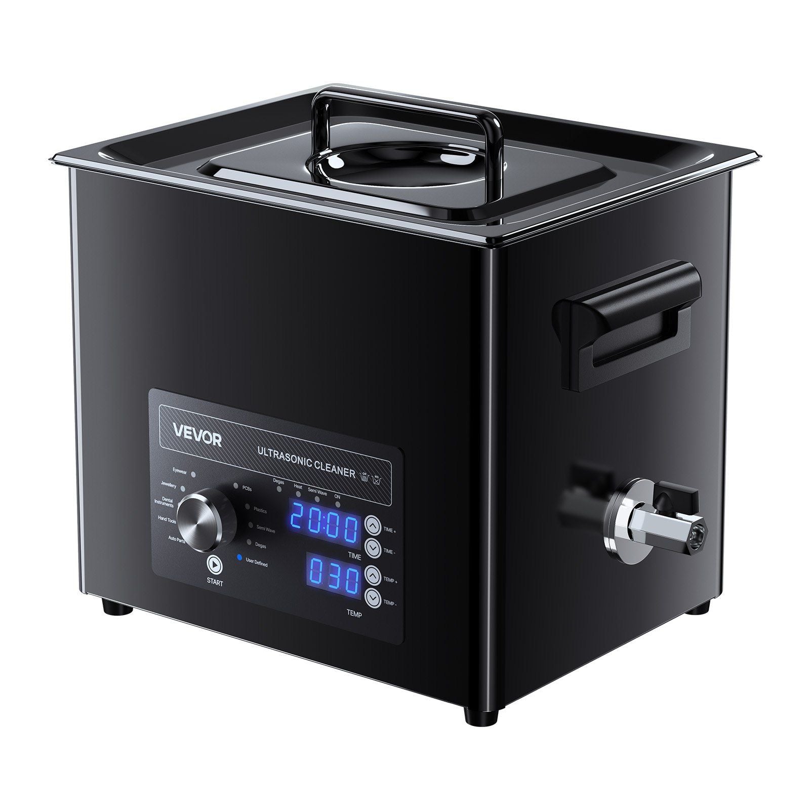 10L Ultrasonic Cleaner, Professional Ultrasonic Cleaner Machine with Knob Control, Stainless Steel Cleaning Machine with Basket and Cleaning Ball, for Watches, Razors, Jewelry, Coins and More