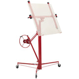 3353mm Drywall Lift, Heavy-Duty 68 kg Sheetrock Hoist with Adjustable Telescoping Arm, Lockable Wheels, Drywall Lifter Panel Jack Hoist Tools Ideal for Ceiling & Wall Installation (Red)