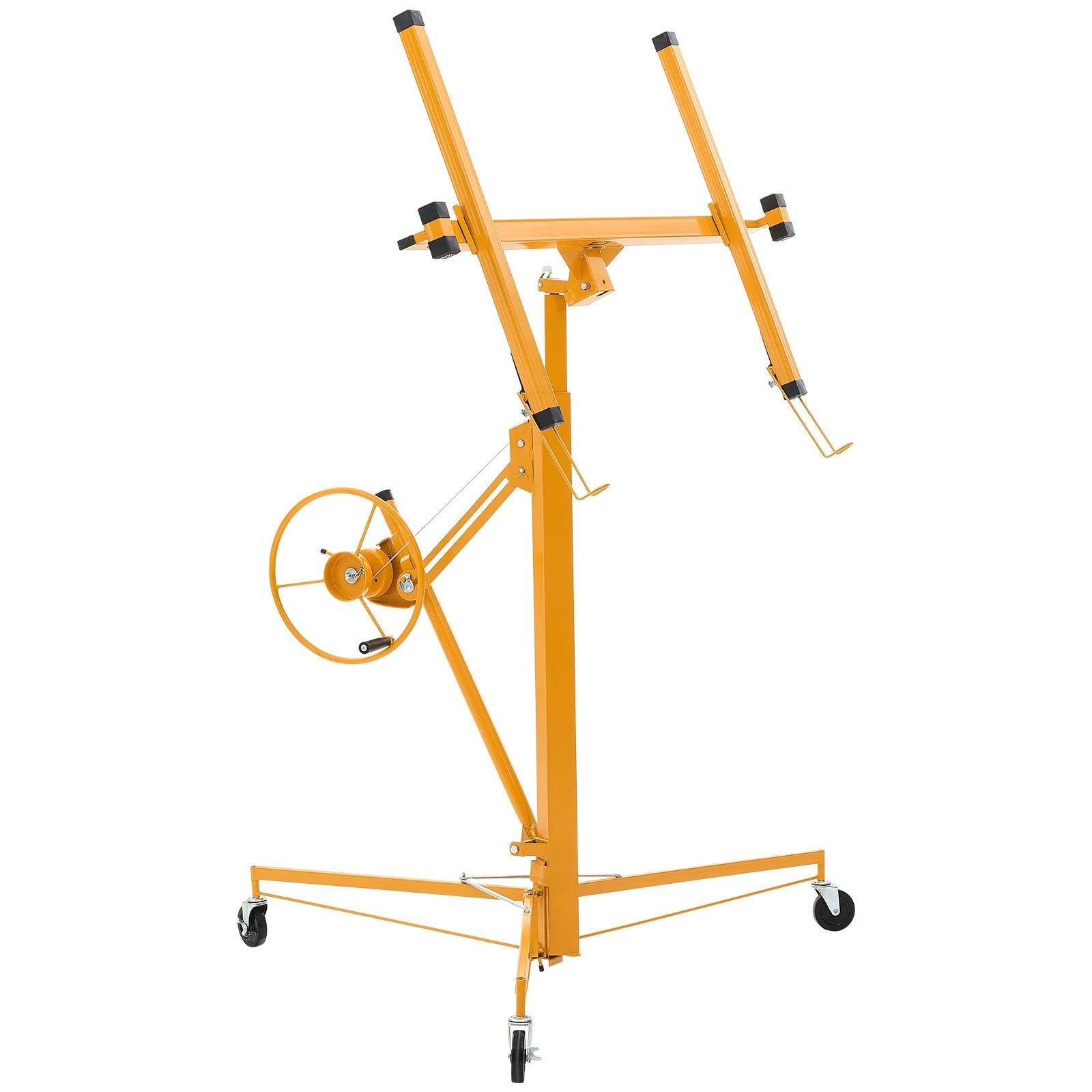 3353mm Drywall Lift, Heavy-Duty 68 kg Sheetrock Hoist with Adjustable Telescoping Arm, Lockable Wheels, Drywall Lifter Panel Jack Hoist Tools Ideal for Ceiling & Wall Installation (Yellow)