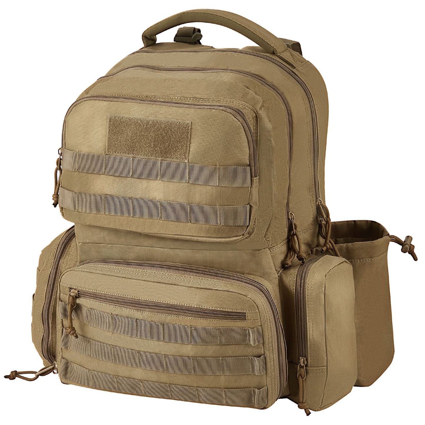 Tactical Range Backpack for 6 Pistols, Gun Backpack with 6 Independent Pistol Bags & 10 Magazines, Pistol Backpack for Outdoor Hunting Shooting, Range Bag for Handguns Lockable Zipper, Brown