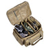 Range Bag for 4 Pistols, Tactical Gun Range Bag with 3 Detachable Baffles & 6 Magazines, Firearm Shooting Handgun Bag for Outdoor Hunting Shooting Pistol Bag with Single Shoulder Strip, Brown