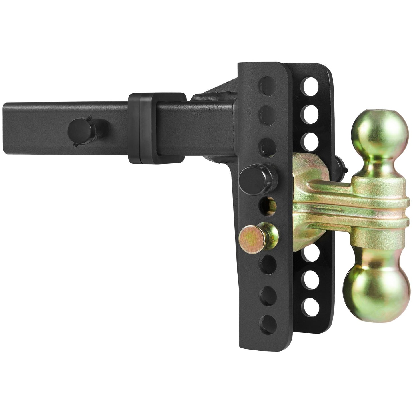Adjustable Trailer Hitch, 152.4 mm Drop & 114.3 mm Rise Hitch Ball Mount with 50.8 mm Receiver, Solid Tube, 6350 kg GTW, 50.8 mm and 58.7 mm 45# Steel Tow Balls with Key Lock for Truck Towing