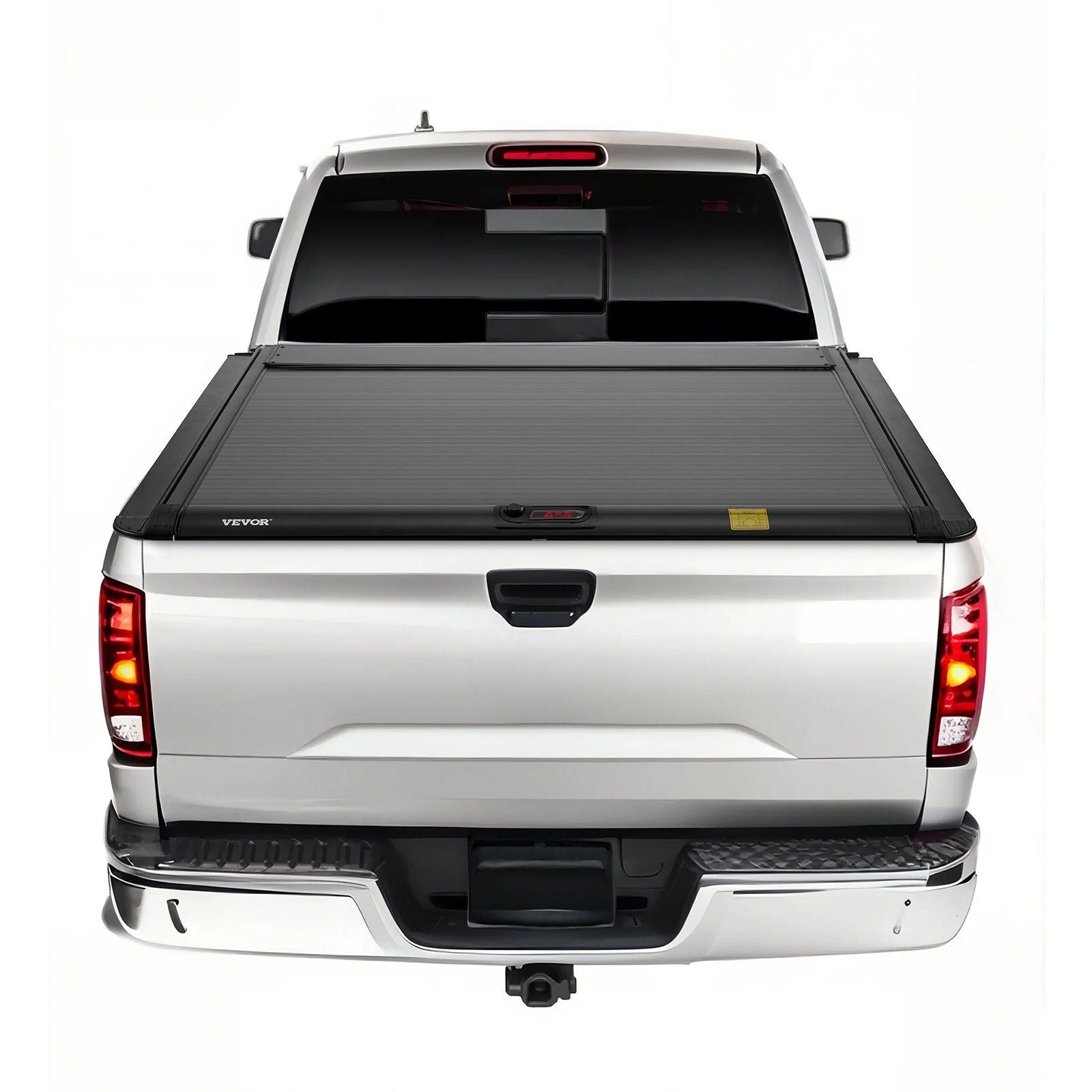 Retractable Tonneau Cover, 5.8 ft Hard Tonneau Cover with Built-in Drainage Pipe for 2021-2024 Chevy/GMC Silverado/Sierra 1500 Crew Cab, Customized Hard Tonneau Cover with Double-Lock & T-Slot