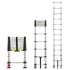3.8m Telescoping Ladder, Aluminum Lightweight Multi-Purpose Collapsible Extension, One-Touch Retraction Ladder, Heavy Duty 150kg Max Capacity with Non-Slip Feet, for Home, Outdoor Work, Loft