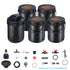 RDWC Hydroponics Grow System, Hydroponic Growing Kit with Top Drip, Recirculating Deep Water Culture 4 Buckles and 1 Reservoir, with Air Pump and Water Level Device for Leafy Vegetables