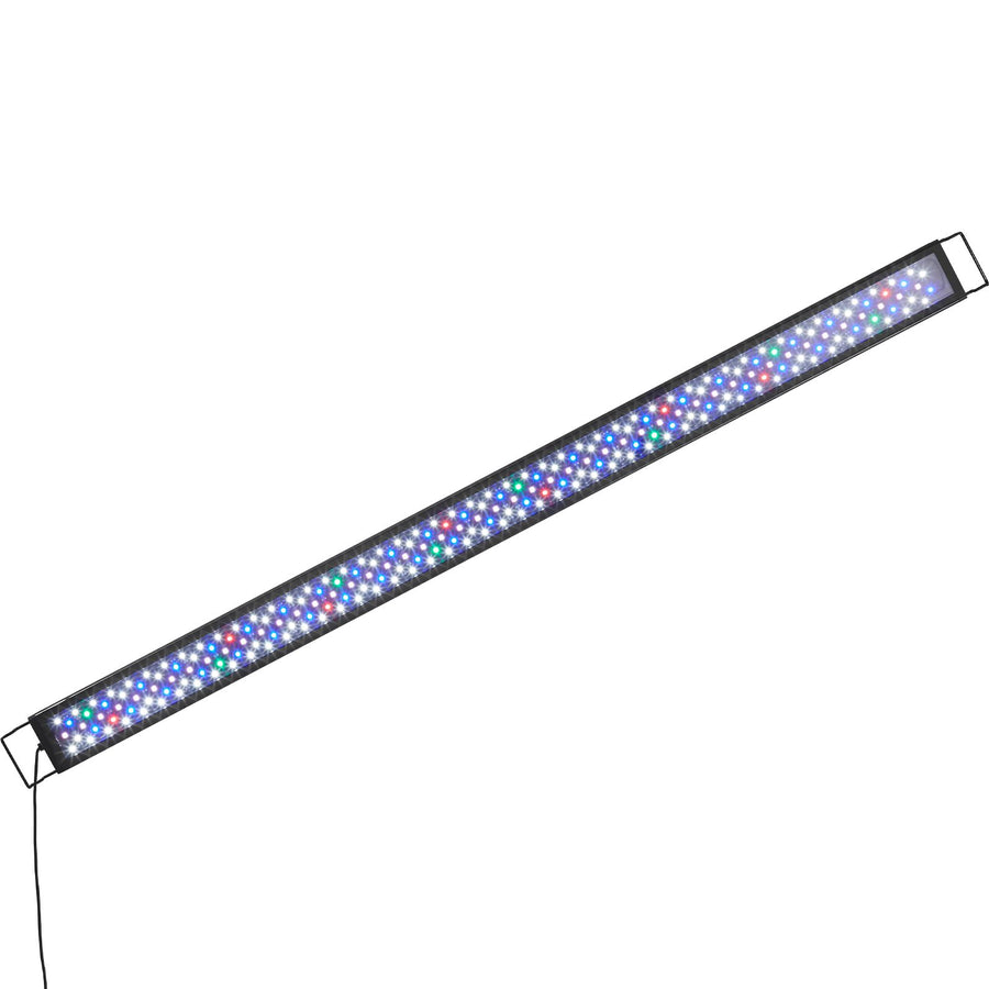 Aquarium Light, 48W Full Spectrum Fish Tank Light with 24/7 Natural Mode, Adjustable Timer & 5-Level Brightness, with Aluminum Alloy Shell Extendable Brackets for 48"-54" Freshwater Planted Tank
