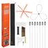 Chimney Sweep Kit, 7m Maximum Extendable Length Chimney Brush, Chimney Cleaner Sweeper with Dual Brush Heads, Brush & Goggles, Fireplace Cleaning Tool for Square, Rectangle, Arch Chimneys