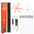 Chimney Sweep Kit, 9m Maximum Extendable Length Chimney Brush, Chimney Cleaner Sweeper with Dual Brush Heads, Brush & Goggles, Fireplace Cleaning Tool for Square, Rectangle, Arch Chimneys