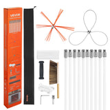 Chimney Sweep Kit, 10m Maximum Extendable Length Chimney Brush, Chimney Cleaner Sweeper with Dual Brush Heads, Brush & Goggles, Fireplace Cleaning Tool for Square, Rectangle, Arch Chimneys