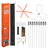 Chimney Sweep Kit, 10m Maximum Extendable Length Chimney Brush, Chimney Cleaner Sweeper with Dual Brush Heads, Brush & Goggles, Fireplace Cleaning Tool for Square, Rectangle, Arch Chimneys