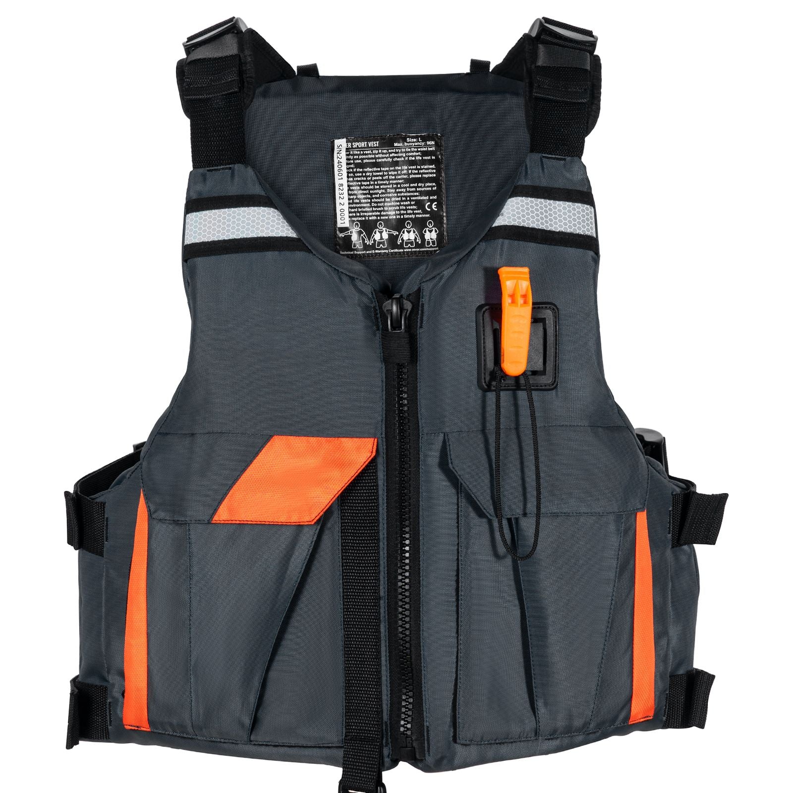 Life Vest for Watersports (PFD), Life Jacket with Waterproof Nylon & 96N Buoyancy, Life Vest/Jacket for Any Water Activity-Fishing, Kayaking, Surfing and More, Men and Women L