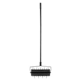 Rolling Lawn Aerator, 435mm Heavy-Duty Manual Rolling Aerator Lawn with Detachable Handle and 27 Iron Spikes, Rolling Lawn Aeration Tool for Garden Patio Yard Compacted Soils and Lawns, Black