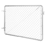 Chain Link Fence Gate, 183 x 122 cm, Adjustable Chain Link Fence Panel, Fit 67-183 cm (W) x 183 cm (H) Garden Fence Gate Opening, Rust-Resistant Galvanized Fencing Gate for Farm, Posts Not Included