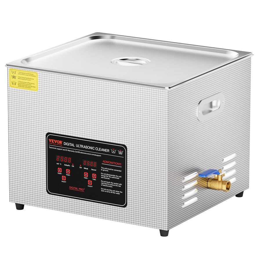 VEVOR 15L Ultrasonic Cleaner with Heater Timer & Basket Digital Sonic Machine