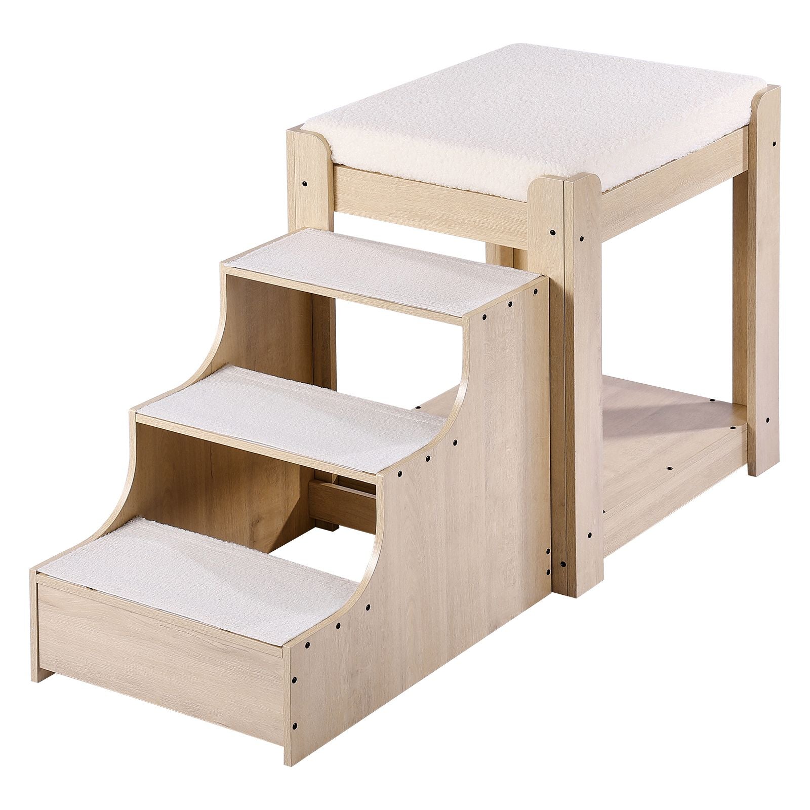 Pet Bunk Bed with Stairs Dog/Cat Window Perch for Bedside Indoor Use
