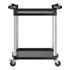 Utility Cart, 300 lbs Load Capacity, 2-tier Utility Plastic Cart with 360° Swivel Wheels (2 with Brakes), 24.4 x 16.1-inch Food Service Cart for Warehouse, Office, Home, Restaurant, Kitchen
