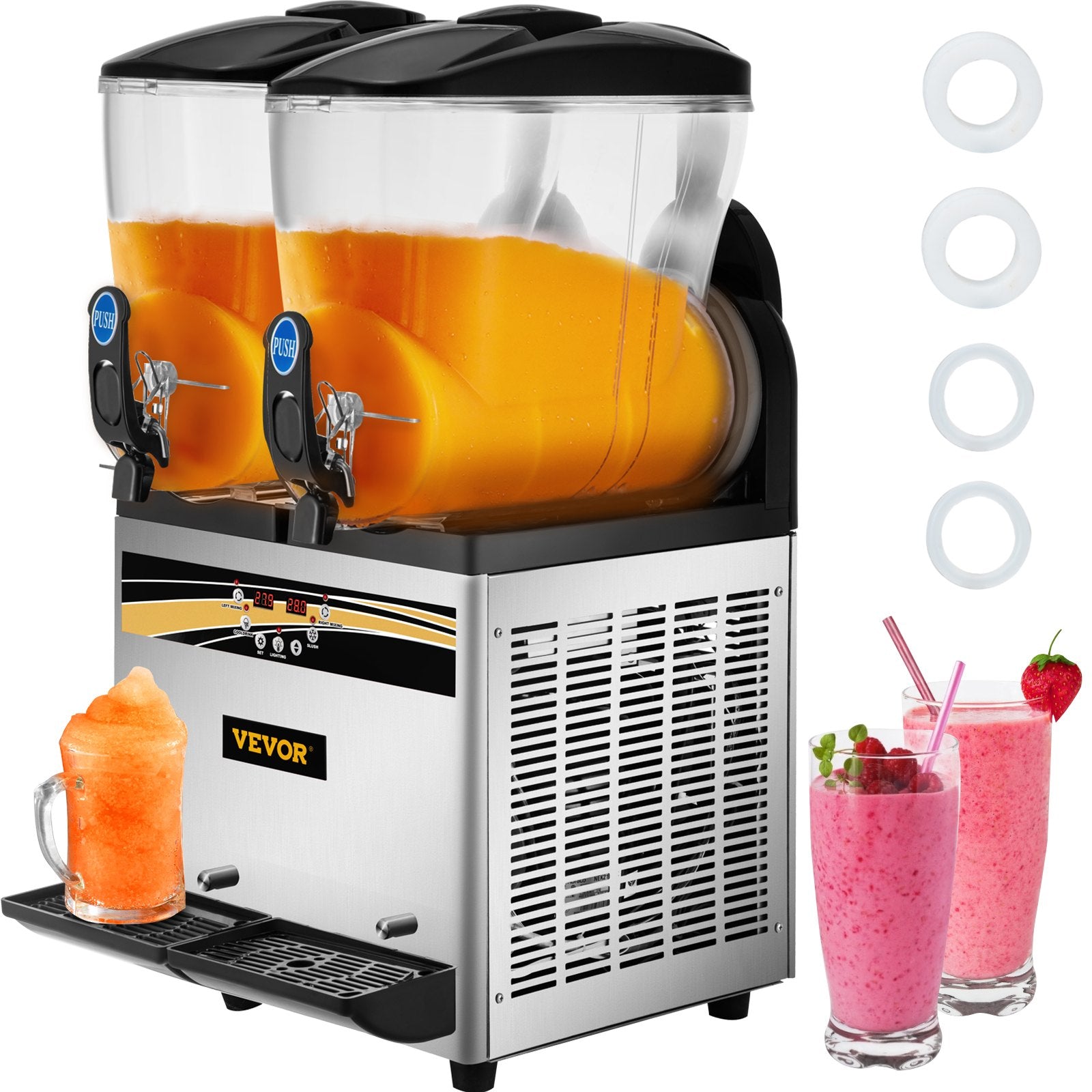 Commercial Slush Machine Margarita Slush Maker 2x15L Frozen Drink Machine