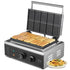 Commercial Waffle Maker, 10PCS Rectangle Waffle Baker Machine, 1550W Non-Stick Stainless Steel Belgian Waffle Iron with Temp and Time Control, Handle, for Restaurant Bakery Snack Bar Family